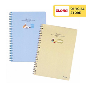 Vở Dot Grid lò xo kép bìa nhựa 2 mặt KLONG B5 120 trang 100/76; MS: 578