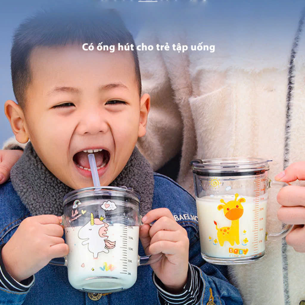 Cốc chia vạch thủy tinh 400ml tiện lợi cho các mẹ căn chỉnh mực nước và sữa hàng ngày