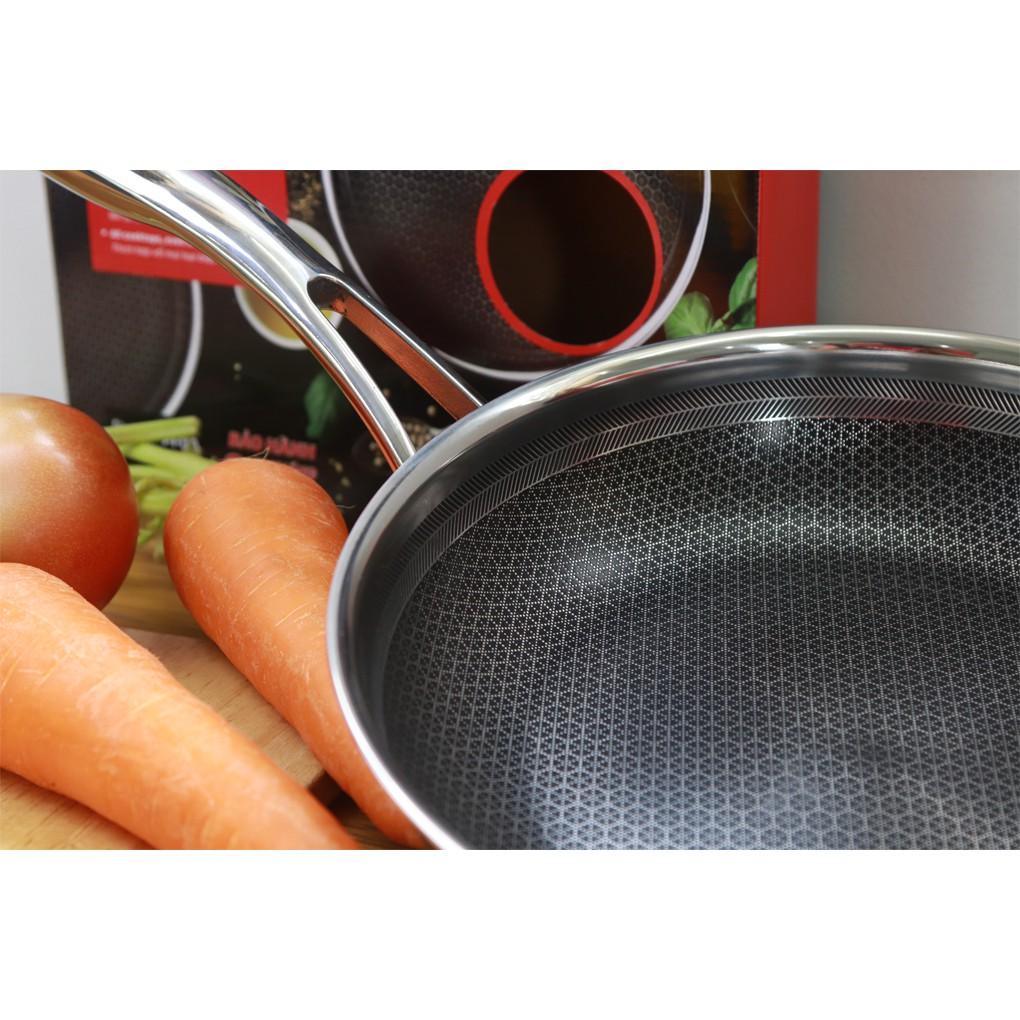 Chảo chống dính Kims Cook Hàn Quốc Blackcube 3 lớp đúc liền inox 304 , siêu bền , cào không xước 20/22/24/26/28/30/32cm