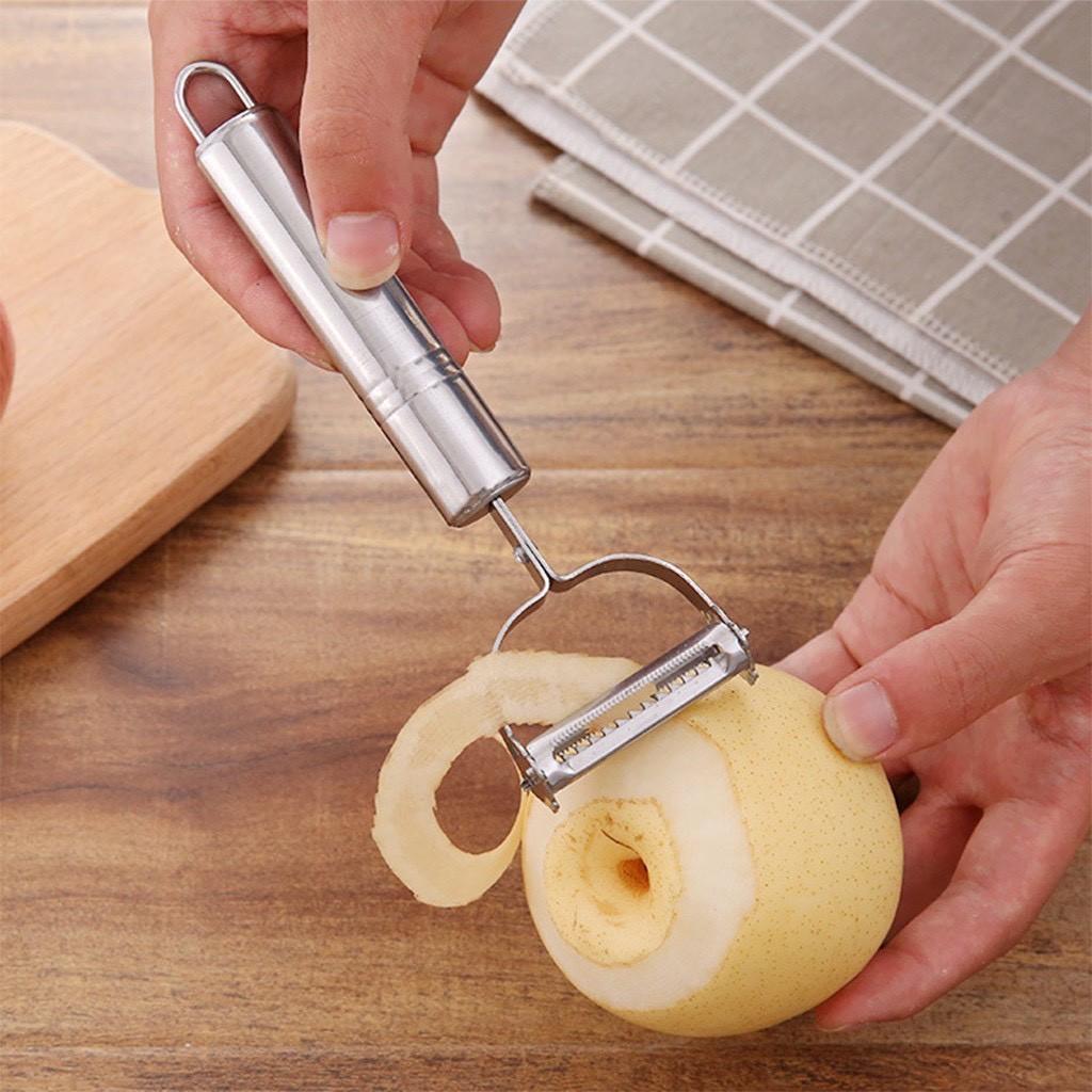 Nạo củ quả inox đa năng 3 trong 1 có thể bào sợi - nạo vỏ trái cây inox cao cấp