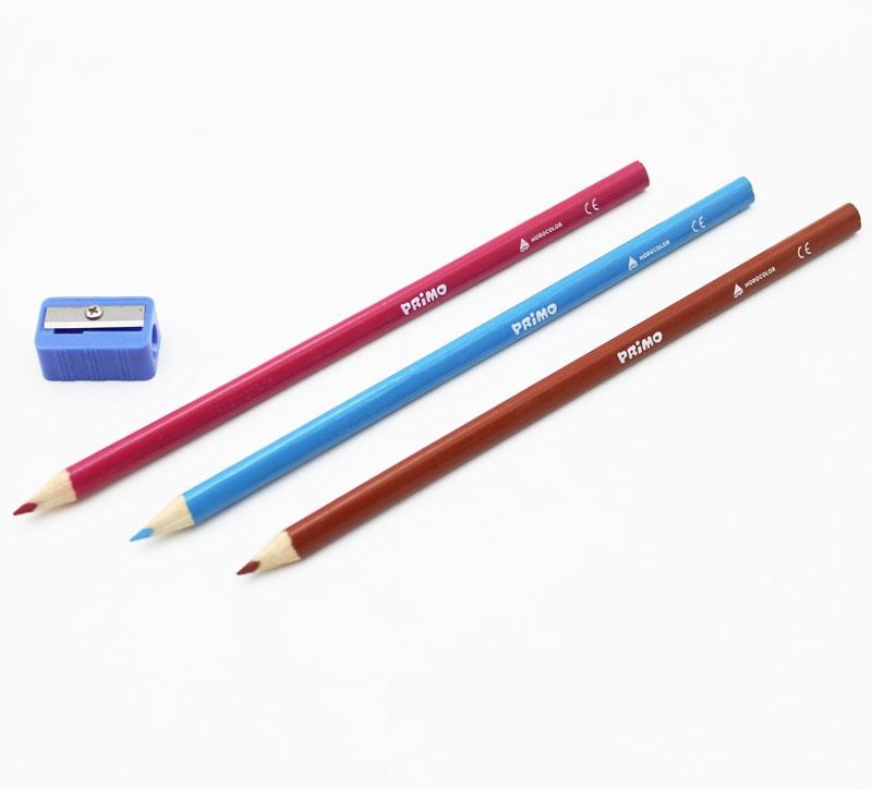 Hộp 12 Bút Chì Màu Tam Giác Sơn Mài Jumbo Kèm Chuốt - Primo 515TRIS12