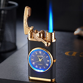 Vỏ Hột Quẹt Bật Lửa Gas HF06 Khò 1 Tia Kiêm Đồng Hồ La Mã Cầm Tay Cực Đẹp - Nhiều Màu