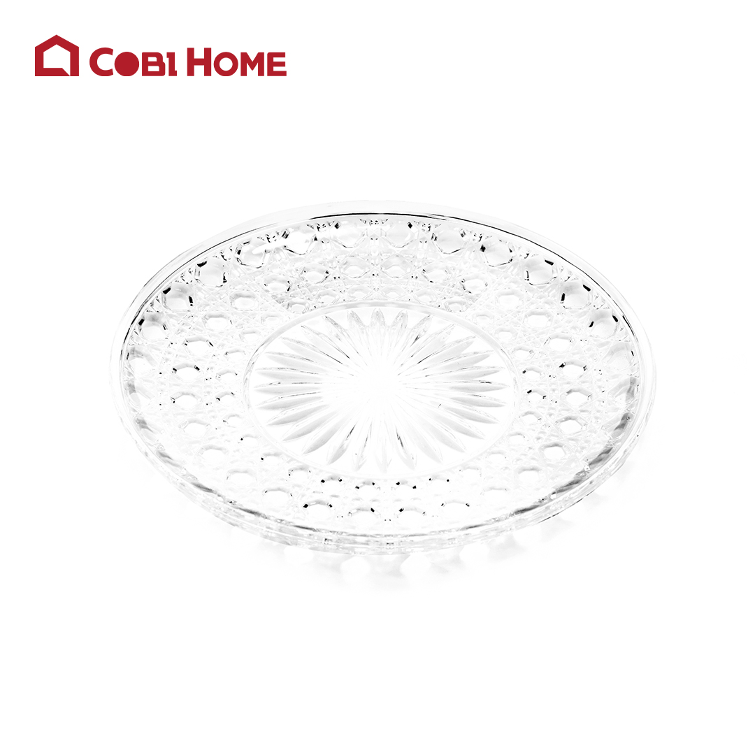 Khay trái cây nhựa JB vân gợn sóng - Trong suốt - Hàng nhập khẩu chính hãng Cobihome