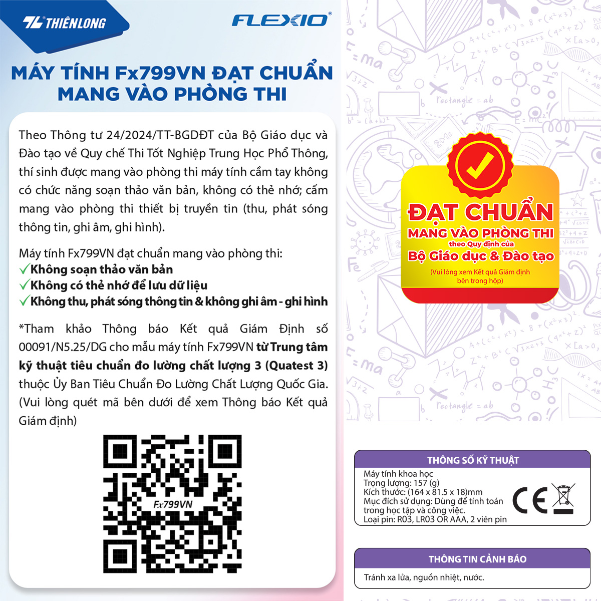 Máy tính khoa học Thiên Long Flexio Fx799VN