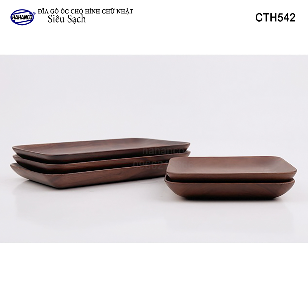 Khay/Đĩa chữ nhật gỗ Óc Chó nhập khẩu Mỹ nguyên khối - hàng Xuất Khẩu Châu Âu - CTH542 - đựng đồ ăn/trang trí - đĩa bánh mì/trái cây/ bít tết/ pizza/ phụ kiện chụp ảnh, bày món ăn trong nhà hàng - Sang trọng trên bàn ăn
