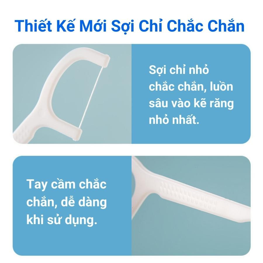 Phụ kiện nhà bếp phòng ăn - Set hộp 50 cây tăm chỉ nha khoa ,an toàn dễ sử dụng