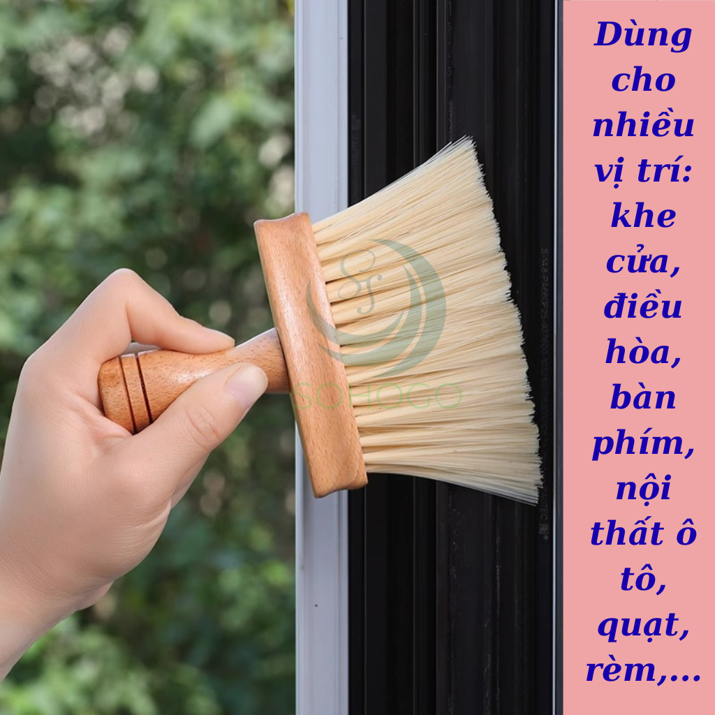 Cọ Gỗ Đa Năng Siêu Mềm -Bàn Chải Vệ Sinh Đa Dụng Cán Gỗ -Cây Cọ Vệ Sinh Góc Khuất & Khe Hẹp -Cọ Phủ Bụi Siêu Mịn Cán Gỗ
