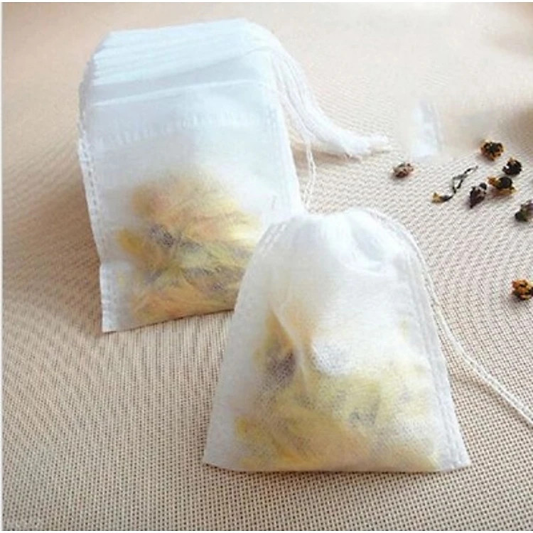 Combo 100 Túi lọc trà/ túi vải không dệt có dây rút size 5 x 7 cm - Hàng chính hãng