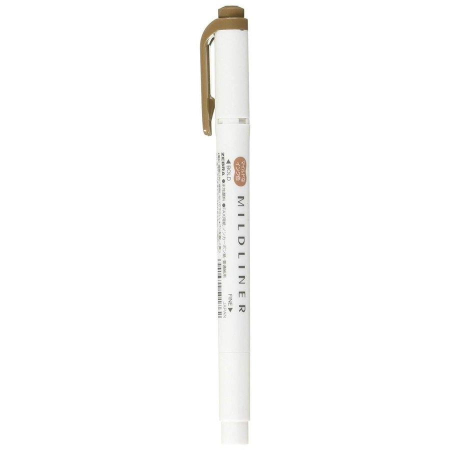 Viết Lông Dầu Dạ Quang Zebra Mildliner-ME Fine Bold Mild Brown