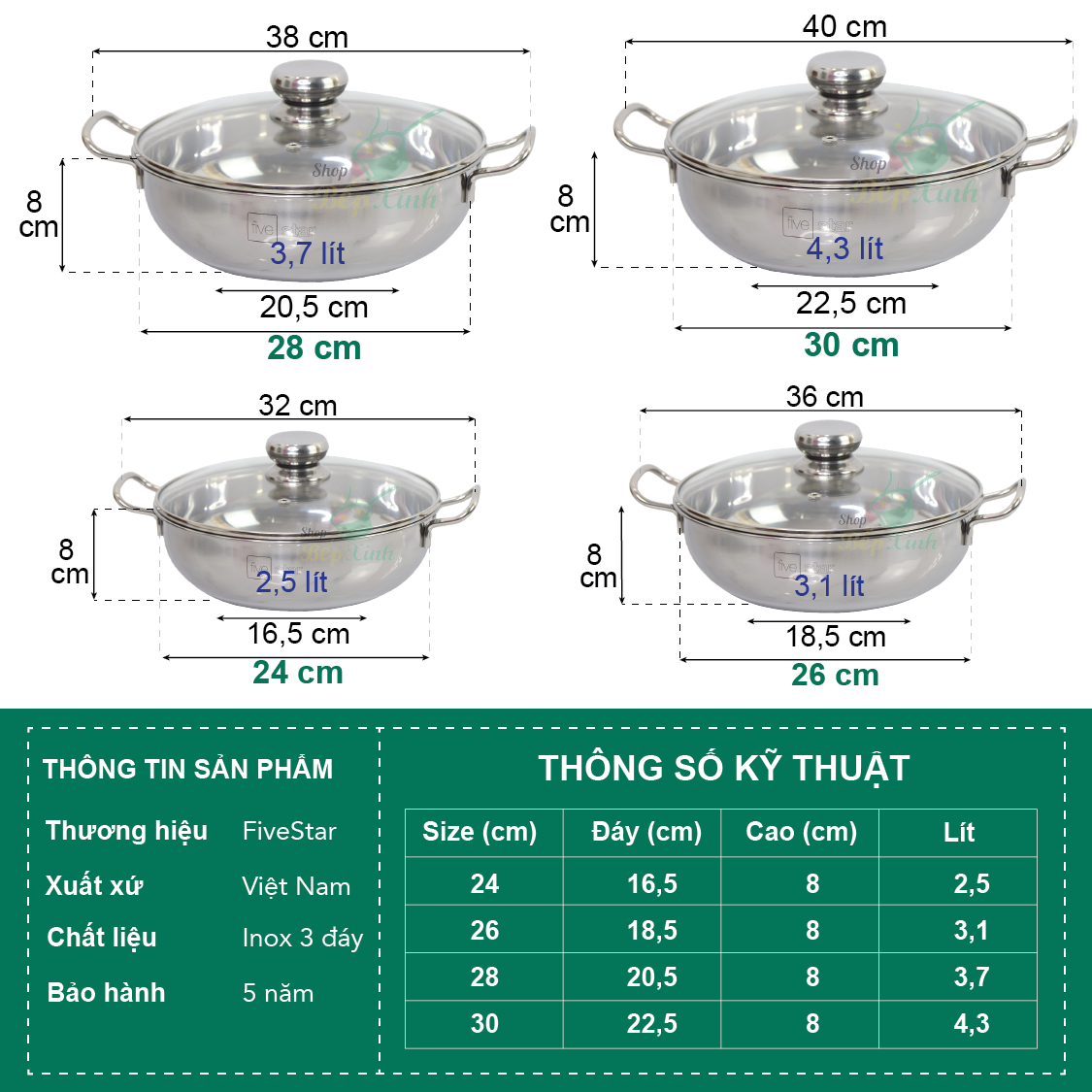 Nồi Um đa Năng Nắp Kính Fivestar