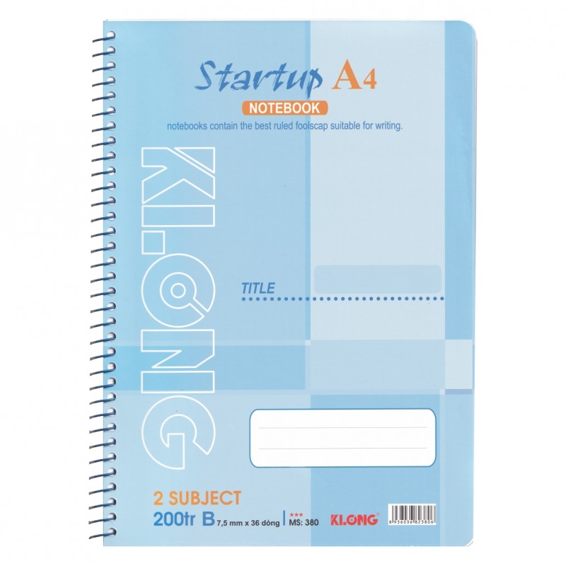 Sổ lò xo đơn KLONG A4 200 Trang; MS: 380