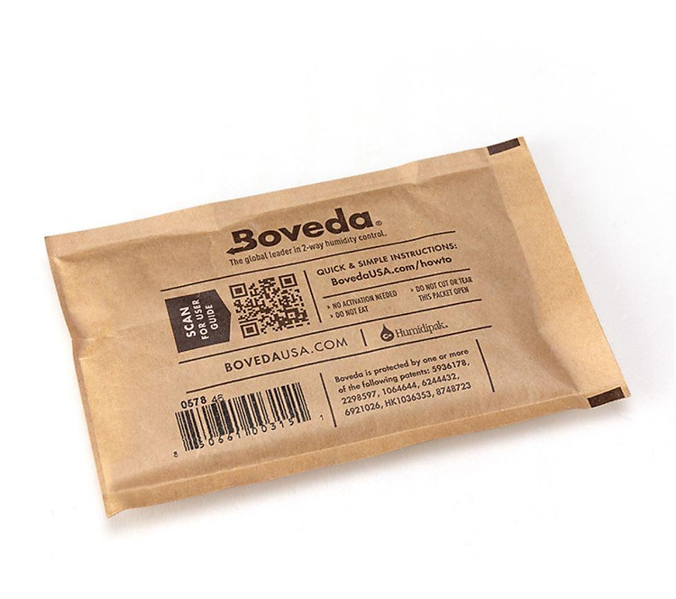 Túi dung dịch giữ ẩm ci ga Boveda điều khiển độ ẩm 2 chiều cực tốt 72%-60 gram
