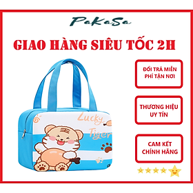 Túi Xách Đựng Hộp Cơm Giữ Nhiệt Đi Làm ,Đi Dã Ngoại, Vải Bọc Lõi Nhôm Chống Thấm Hình Thú Dễ Thương PaKaSa