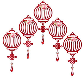 Bộ 5 dây treo trang trí tết, phụ kiện handmade trang trí cây mai, đào - Nguyệt Hoa Đăng - 5NHDD