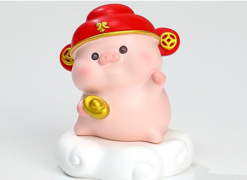 Mô hình heo thần tài cưỡi mây trang trí ô tô decord nhà cửa_ Hàng chính hãng