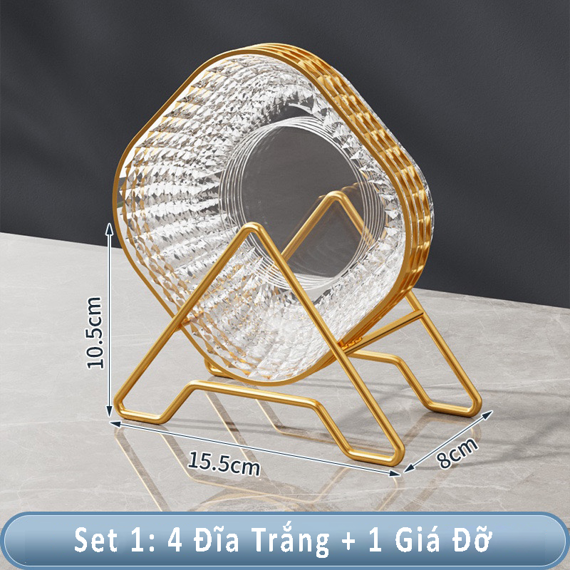 Combo 4 Đĩa Vuông Đựng Đồ Chất Liệu Nhựa, Đựng Đồ Đa Dụng