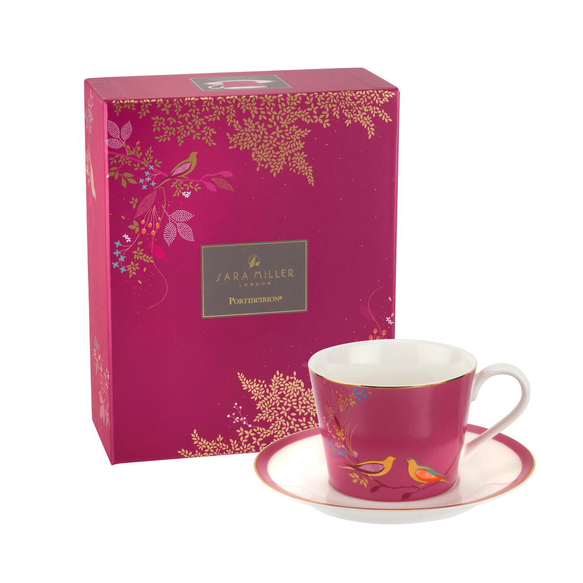 Portmeirion Sara Miller Chelsea set chén đĩa lót màu hồng Nhập khẩu Anh Quốc
