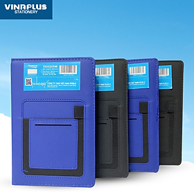 Sổ Da A5 200 Trang Giấy Vinaplus 20018 có ngăn đựng điện thoại - Namecard - Thẻ ATM Tiện Lợi