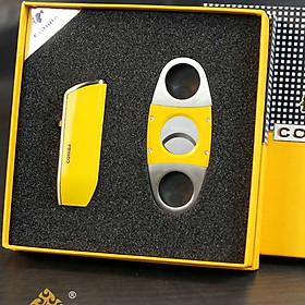 Bộ Set  COB-67 Gồm Vỏ Hột Quẹt Bật Lửa Khò 3 Tia Mạnh Mẽ Kèm Cắt Cao Cấp