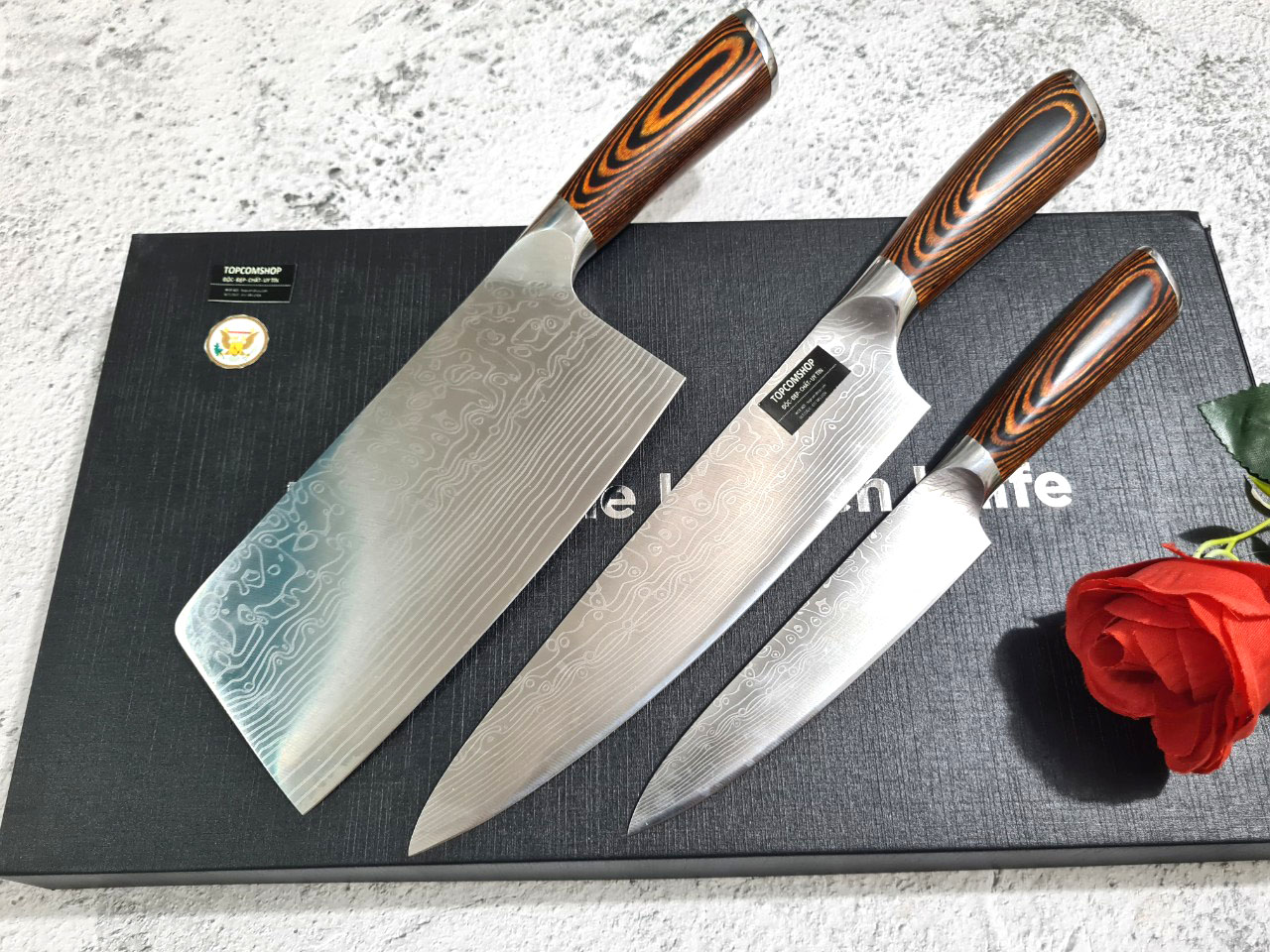 BỘ 3 DAO BẾP NHẬT THÉP DAMASCUS DT2