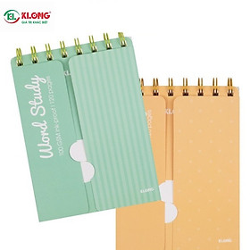 Sổ Học Từ Vựng KLONG Word Study A6 120 trang, 4 màu bìa Pastel / Sổ tay lò xo