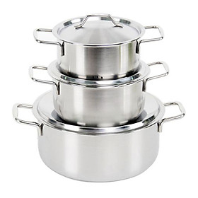 Bộ 3 nồi 1 đáy inox Red Star cao cấp - Hàng Chính Hãng
