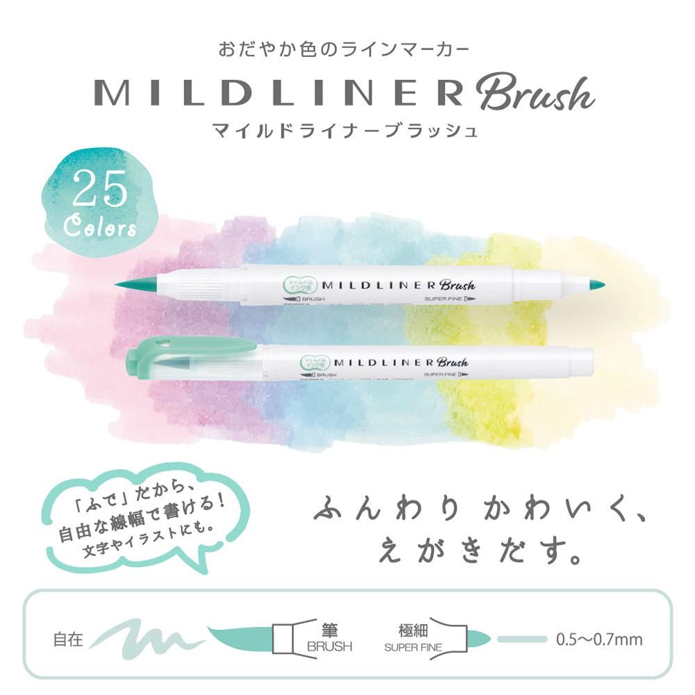 Viết Dạ Quang Zebra Mildliner Brush đầu cọ 10 MÀU MỚI