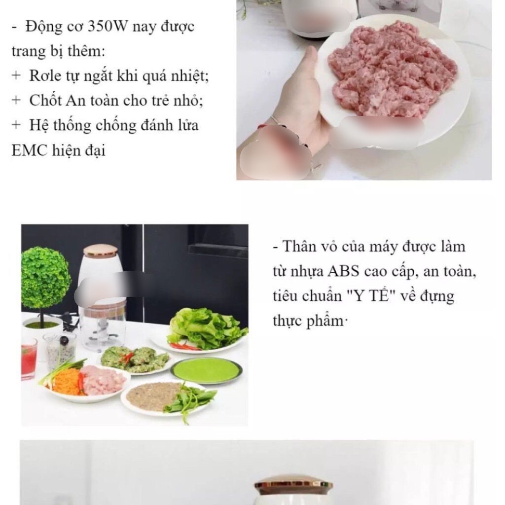Máy xay thực phẩm nhà bếp 4 lưỡi dao siêu tốc nhỏ gọn , sử dụng đa năng , vô cùng tiện lợi