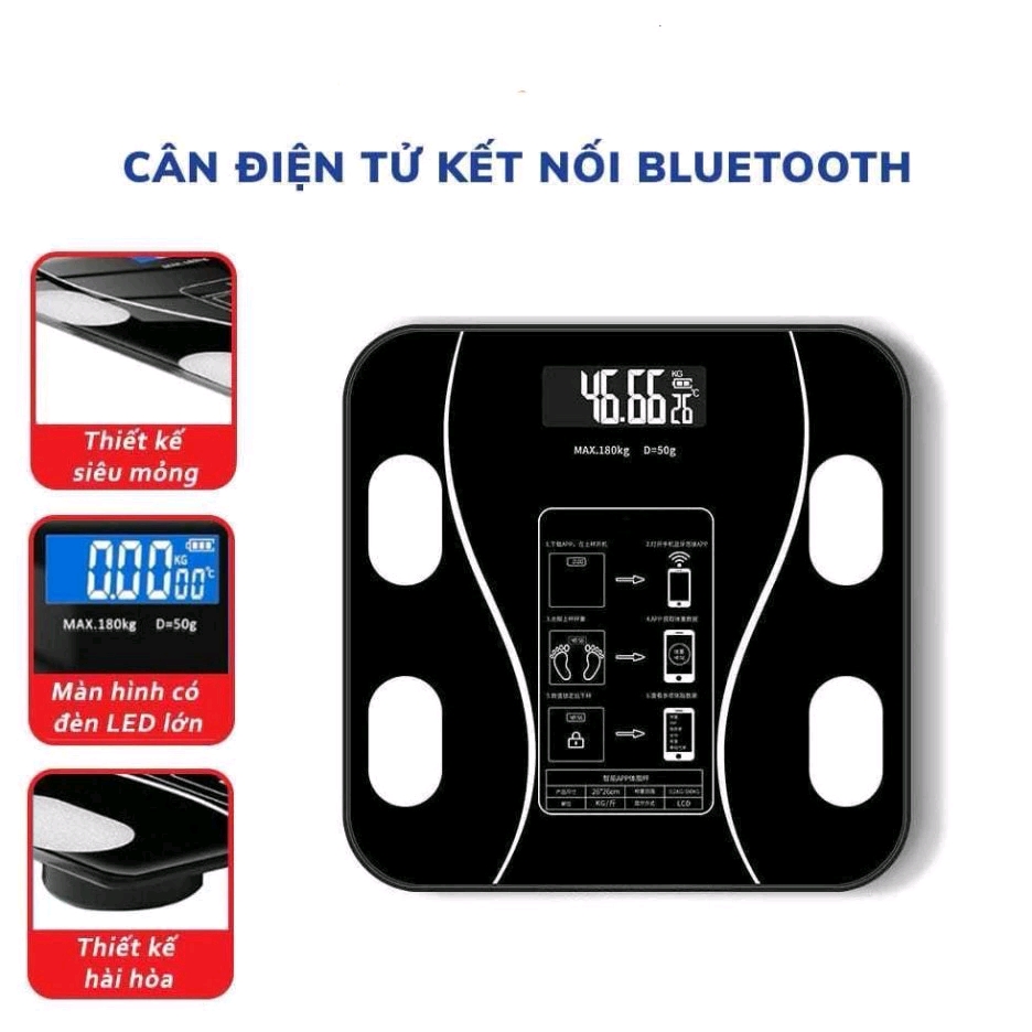 Phân Tích Sức Khỏe Toàn Diện: Cân Điện Tử Bluetooth Đo Lượng Mỡ và Nhiệt Độ Phòng Bản Cao Cấp