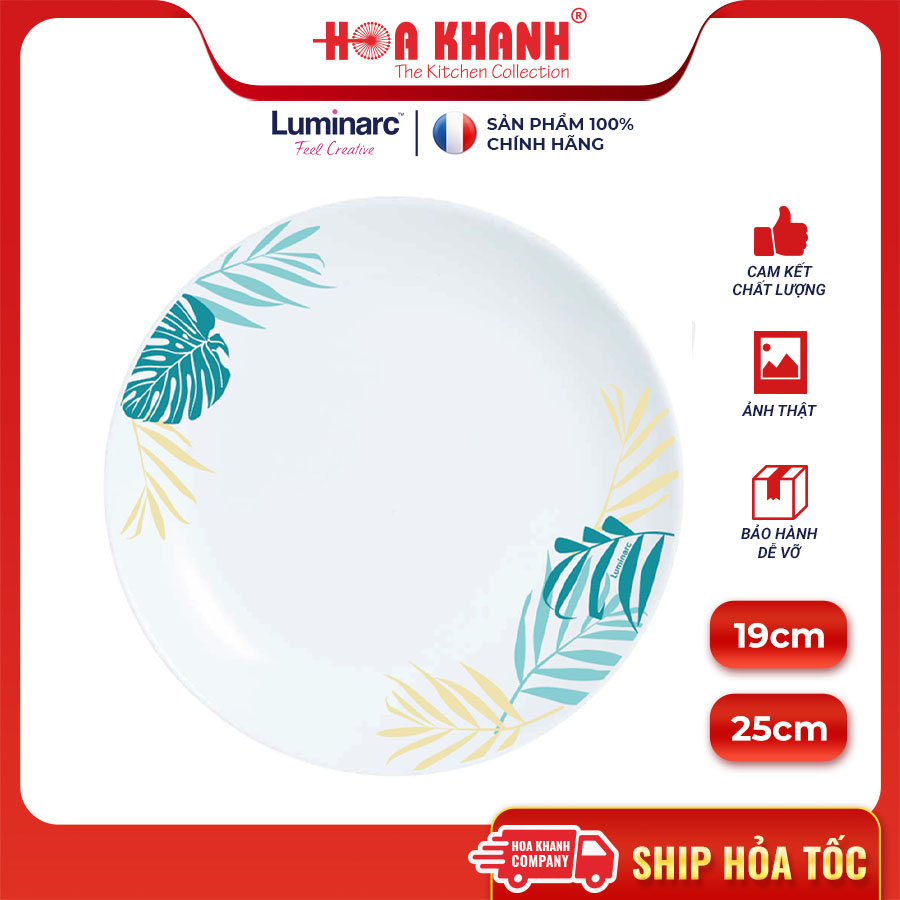 Đĩa Sâu Thuỷ Tinh Luminarc Diwali Hiwaii 25cm đựng thức ăn, kháng vỡ, cường lực - 1 cái - V4923