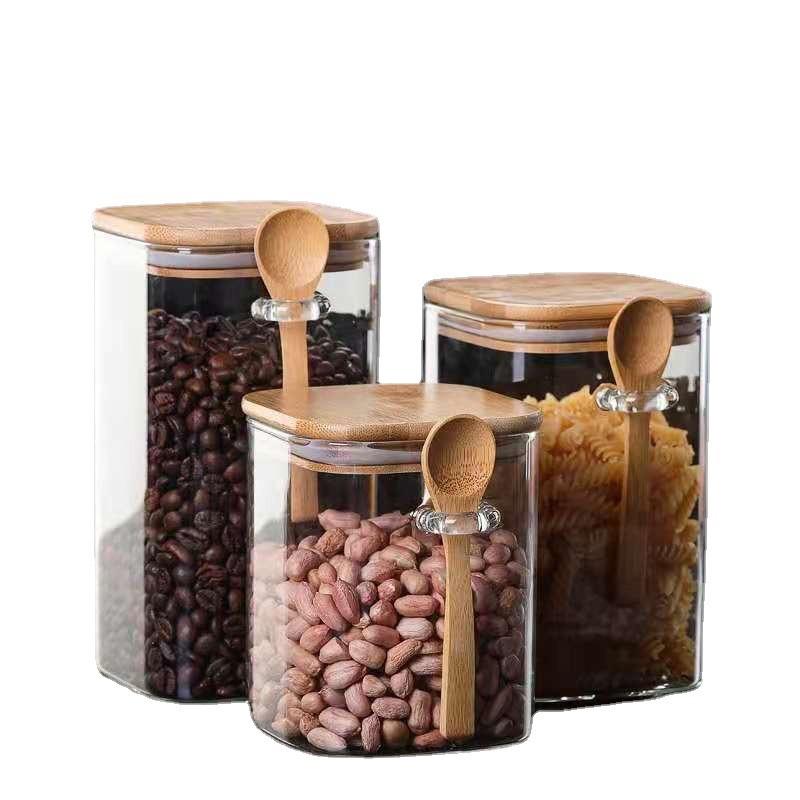 lọ đựng gi vị thuỷ tinh kèm thìa