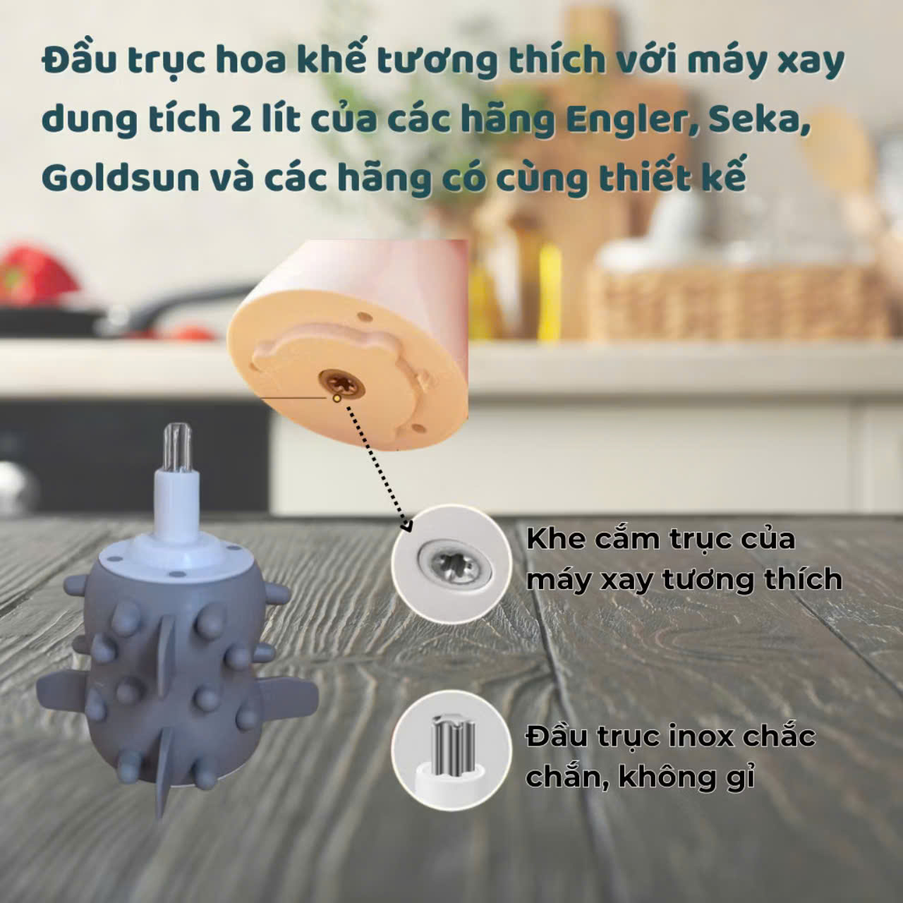 Dụng Cụ Bóc Hành Tỏi, Đánh Ruốc Cho Máy Xay Thịt 2L SK2287 - Phụ Kiện Hỗ Trợ Máy Xay Thịt Seka Làm Ruốc - Chính Hãng