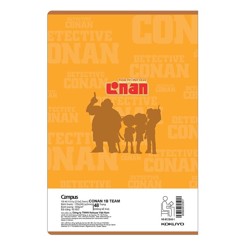 Combo 5 Tập Conan 1B Team - B5 4 Ô Ly 48 Trang ĐL 120g/m2 - Campus NB-BCOB48 (Mẫu Màu Giao Ngẫu Nhiên)