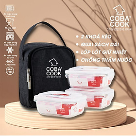 Bộ 3 hộp đựng cơm thủy tinh COBA