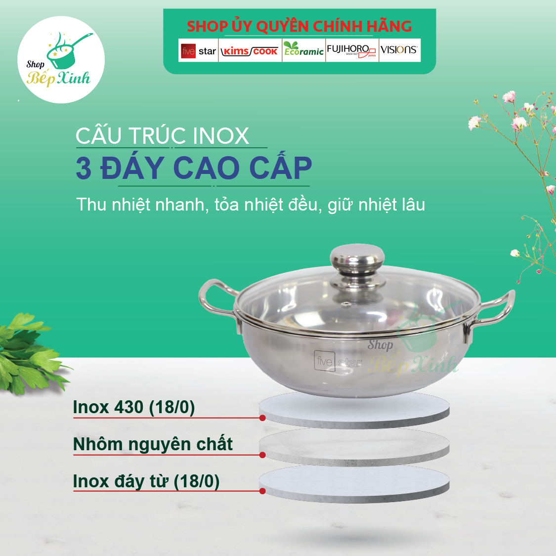 Nồi Um đa Năng Nắp Kính Fivestar