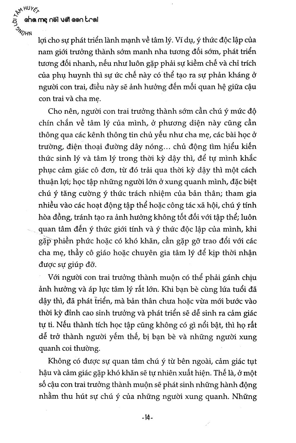 Những Lời Tâm Huyết Cha Mẹ Nói Với Con Trai