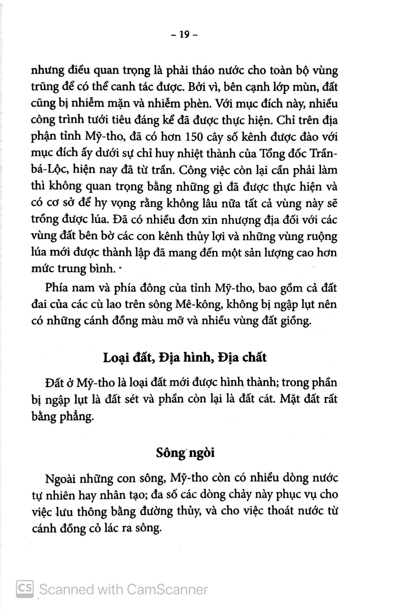 Chuyên Khảo Về Tỉnh Mỹ Tho - Địa Lý Học : TỰ NHIÊN, KINH TẾ & LỊCH SỬ NAM KỲ