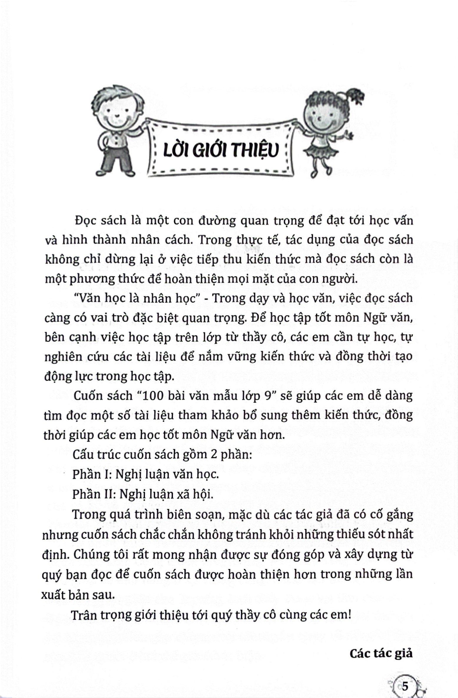 100 Bài Văn Mẫu Lớp 9