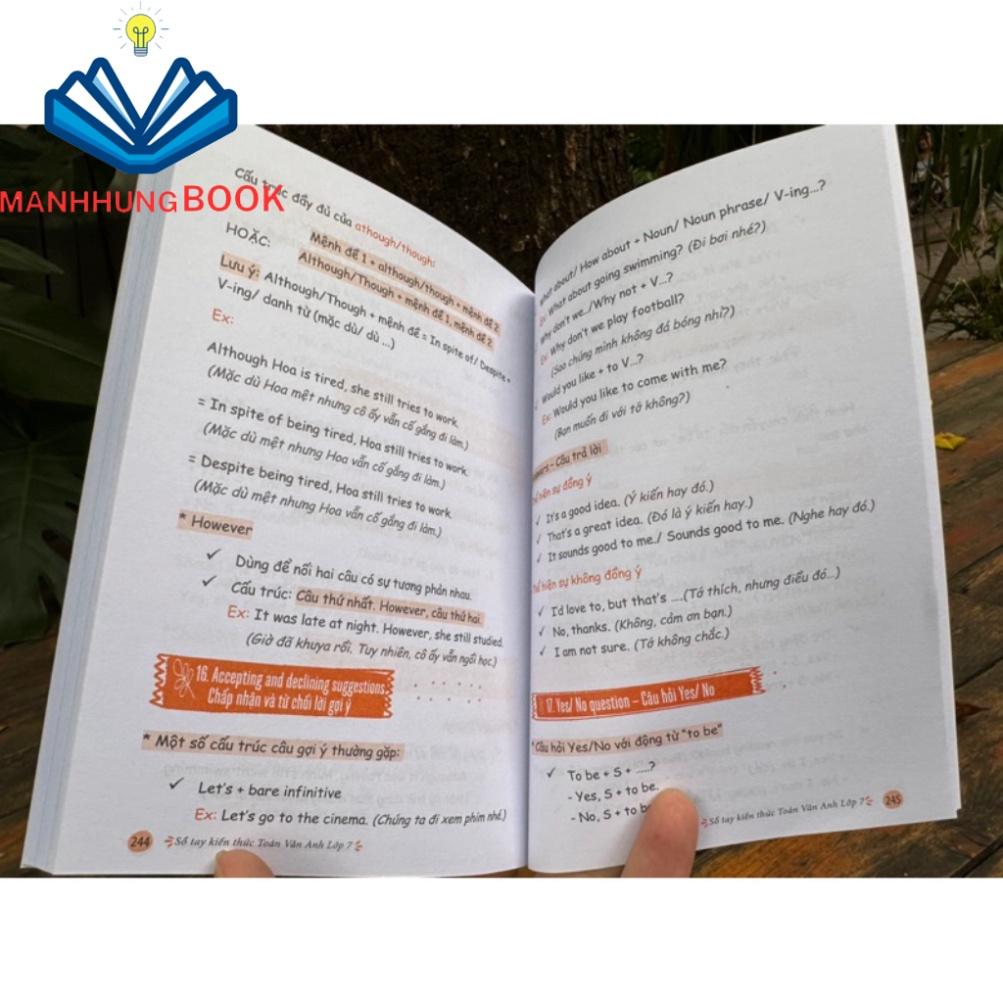 Sách - Sổ tay kiến thức Toán, Văn, Anh lớp 7