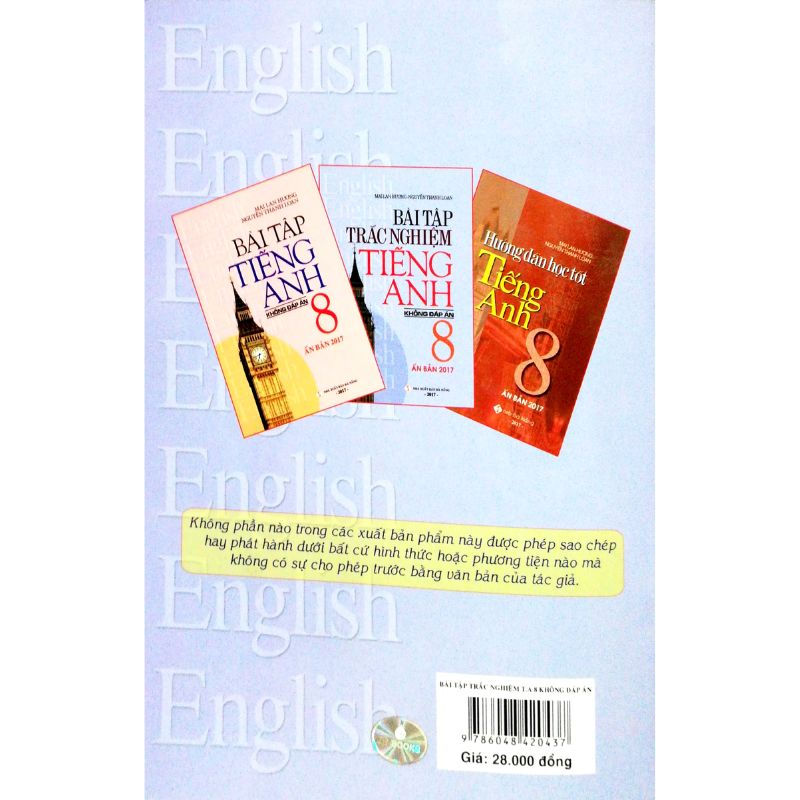 Bài Tập Trắc Nghiệm Tiếng Anh Lớp 8 (Không Đáp Án)