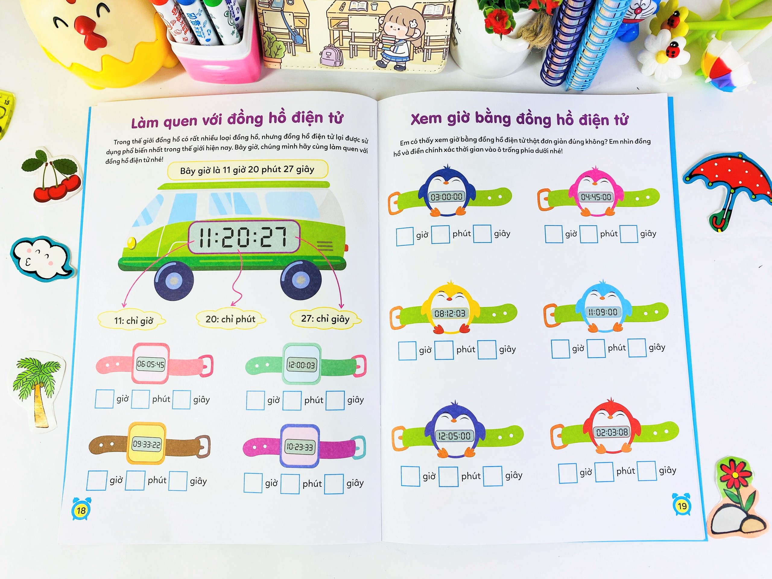 Sách - Cùng con khôn lớn: Học Xem Giờ & Học Toán ( Giai đoạn vàng để con phát triển) - ndbooks
