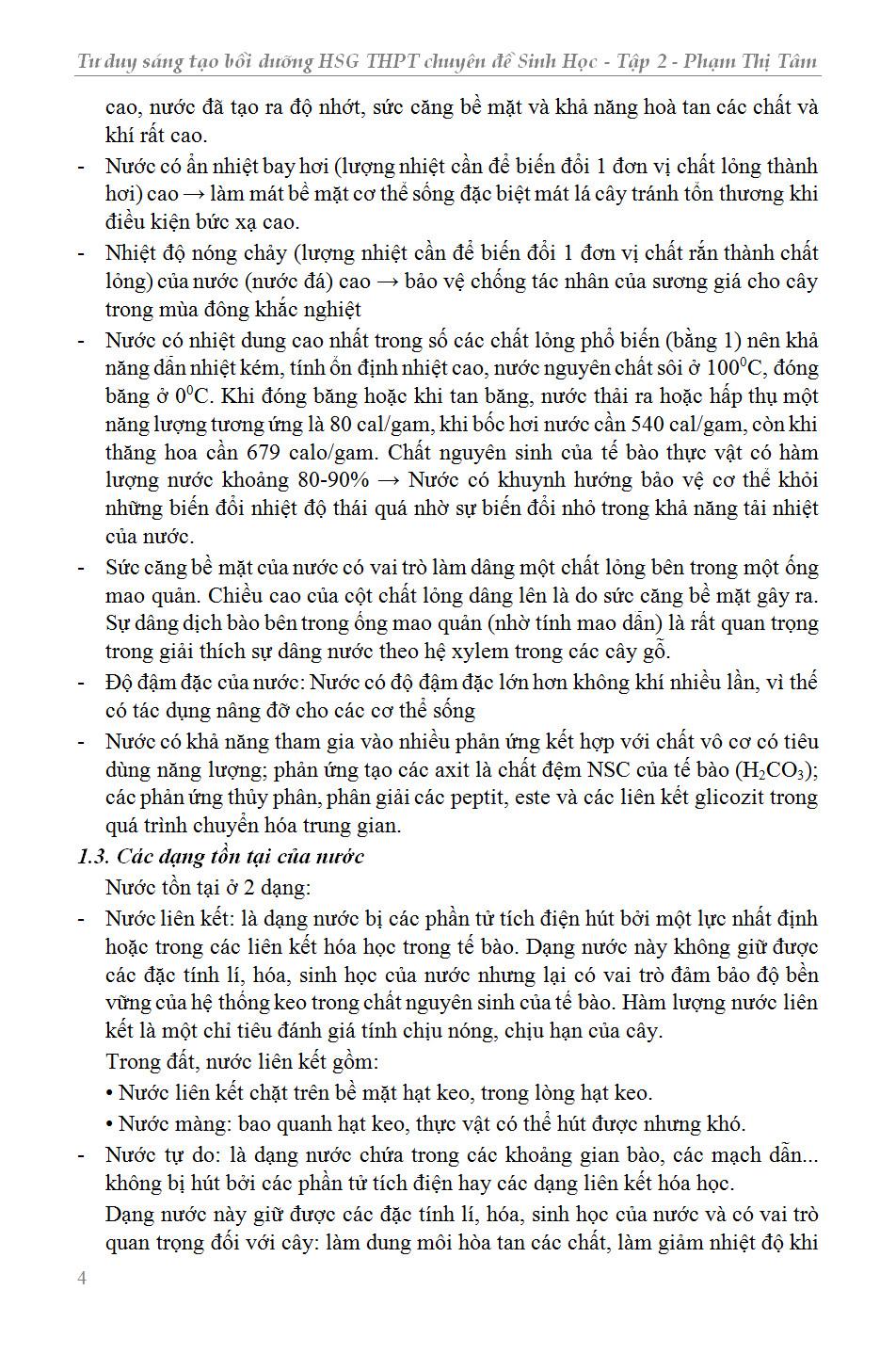 Tư Duy Sáng Tạo Bồi Dưỡng Học Sinh Giỏi THPT Chuyên Đề Sinh Học - Tập 2