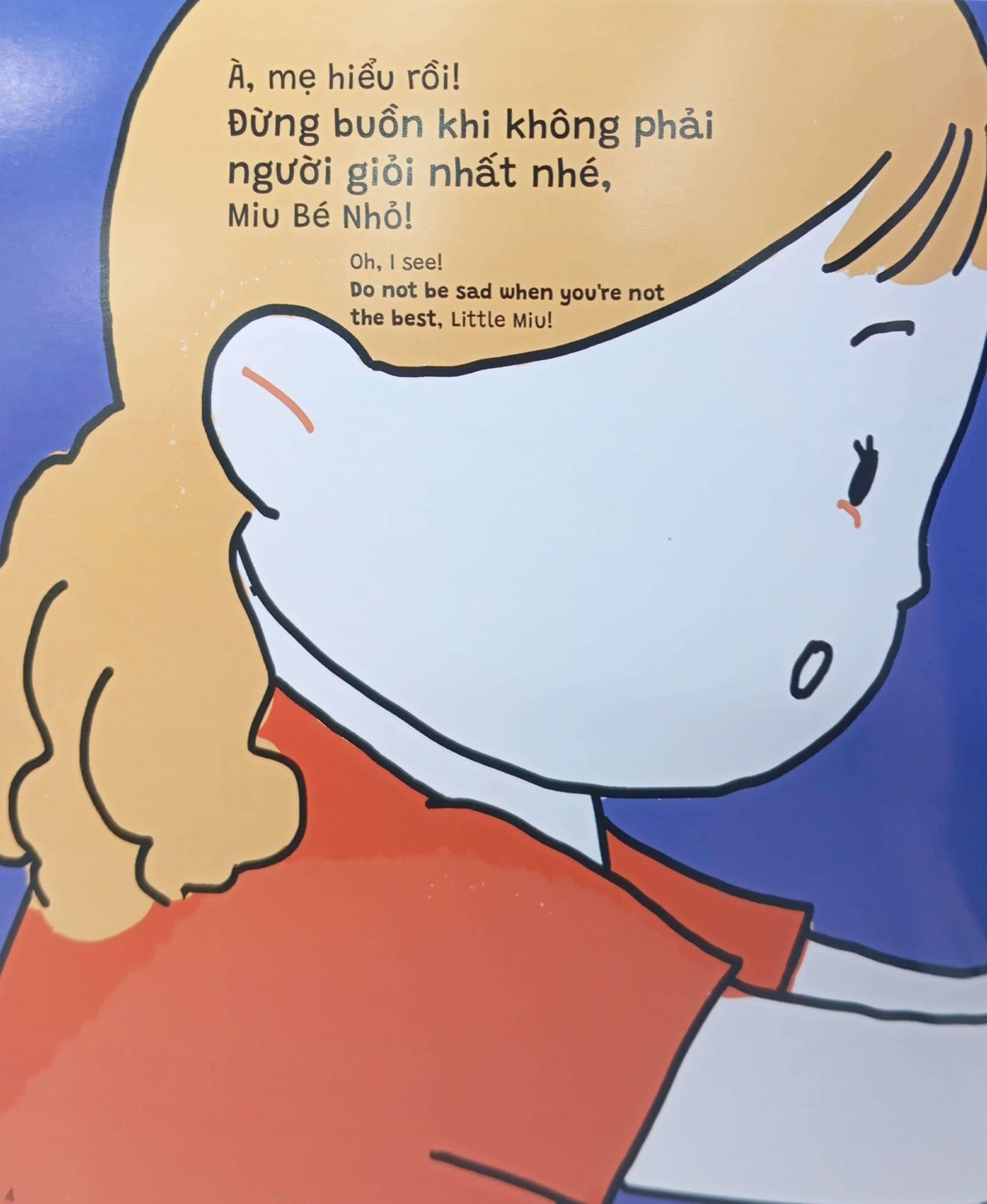 Sách Ehon Miu Bé Nhỏ Tự Tin Tỏa Sáng - Đừng Buồn Khi Không Phải Người Giỏi Nhất