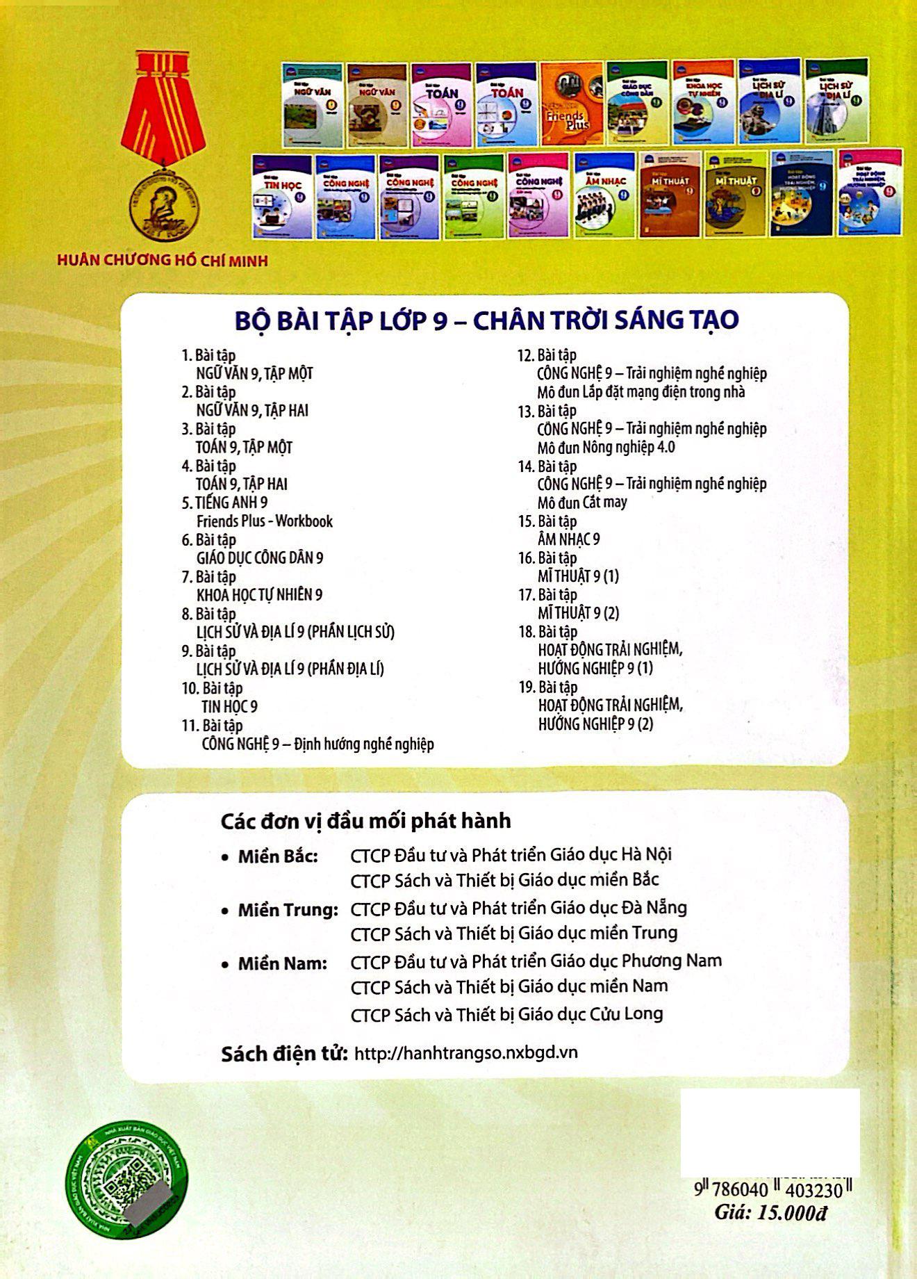 Bài Tập Lịch Sử Và Địa Lí 9 - Phần Địa Lí (Chân Trời) (Chuẩn)