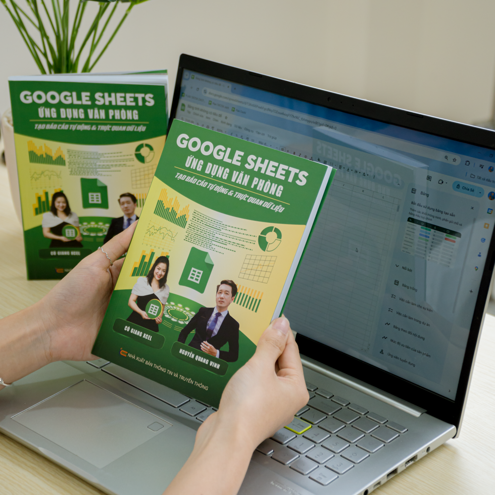 Combo 4 Sách Excel - Word - PowerPoint - Google Sheets Ứng Dụng Văn Phòng Kèm Khoá Học Video ĐÀO TẠO TIN HỌC