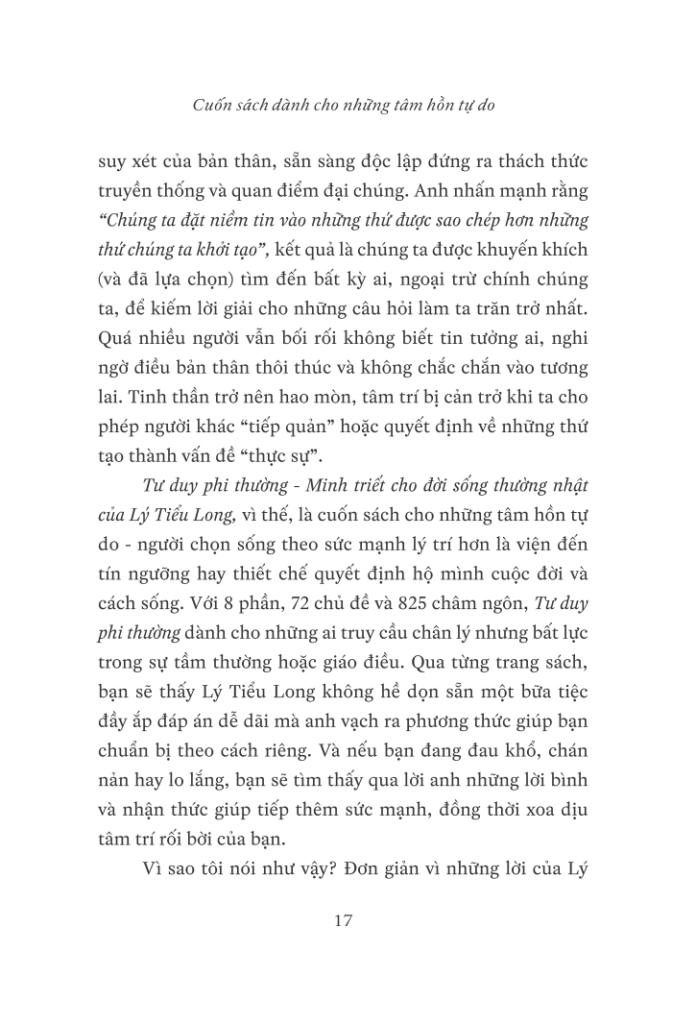 Tư Duy Phi Thường: Minh Triết Cho Đời Sống Thường Nhật
