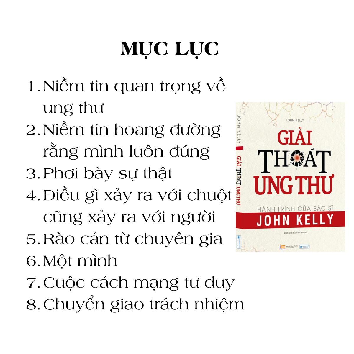 Sách Giải thoát ung thư - Hành trình của Bác sĩ John Kelly