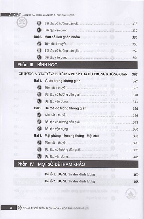 Sách - Luyện thi đánh giá năng lực Tư duy định lượng - Kiến thức lớp 12 (Dành cho các kì thi Đánh giá năng lực)