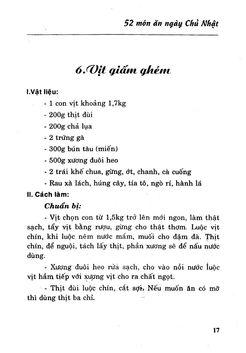 52 Món Ăn Ngày Chủ Nhật