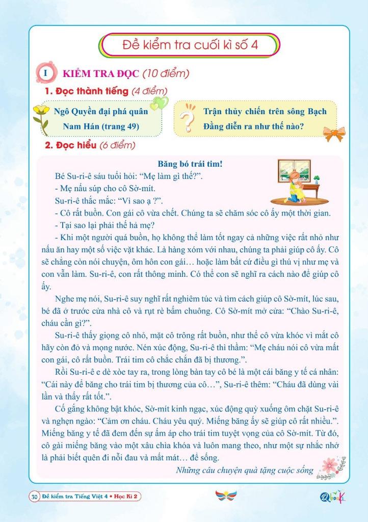 Đề Kiểm Tra Tiếng Việt 4 - Học Kì 2 (Cánh Diều)